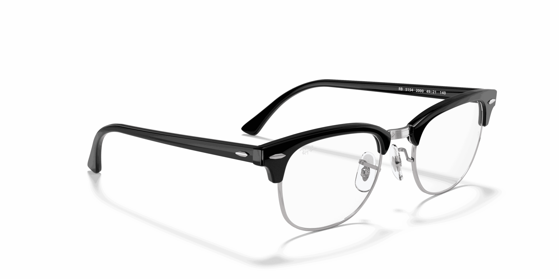 [Clear Lenses, Polished Black On Silver Frame]