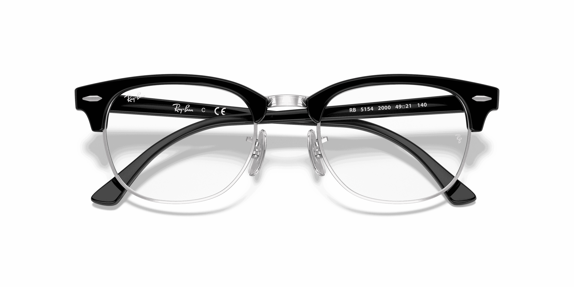 [Clear Lenses, Polished Black On Silver Frame]