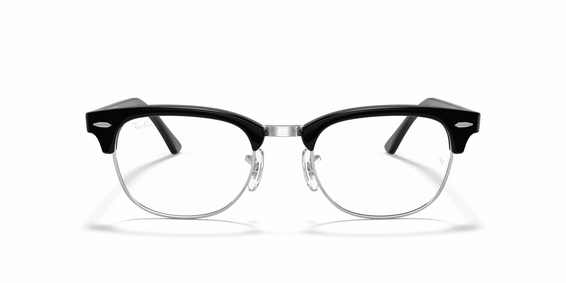 [Clear Lenses, Polished Black On Silver Frame]