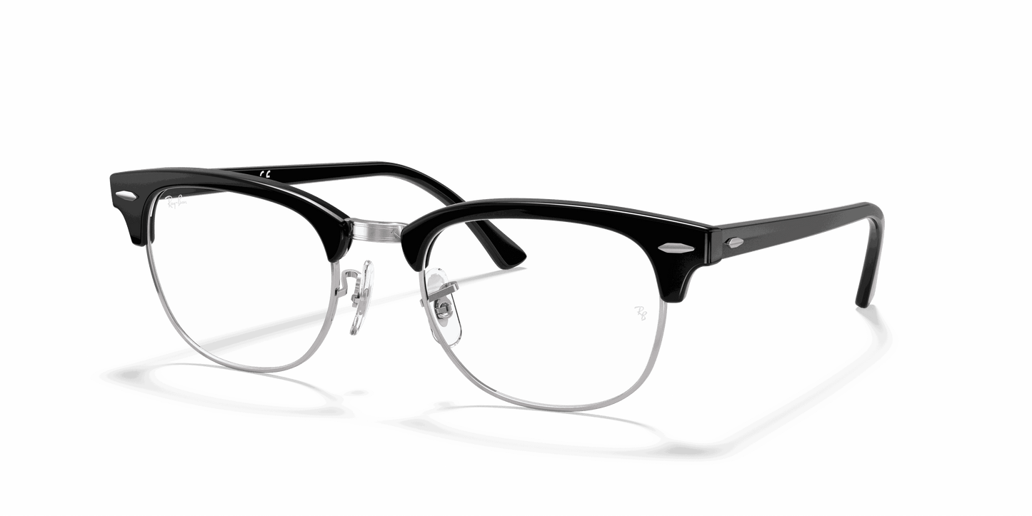 [Clear Lenses, Polished Black On Silver Frame]