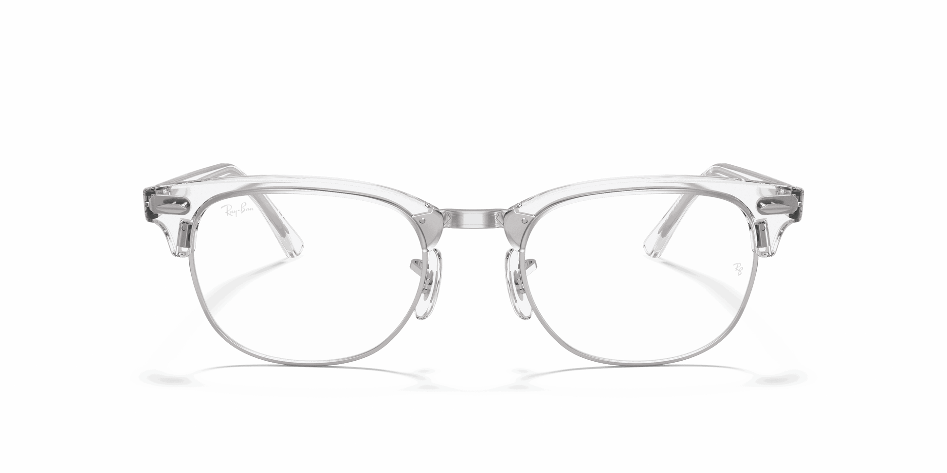 [Clear Lenses, Polished White Transparent Frame]