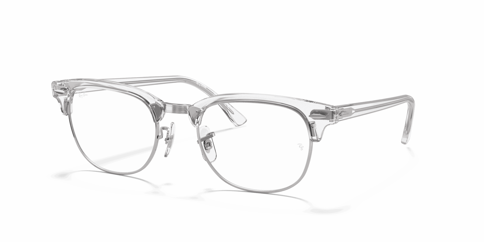 [Clear Lenses, Polished White Transparent Frame]