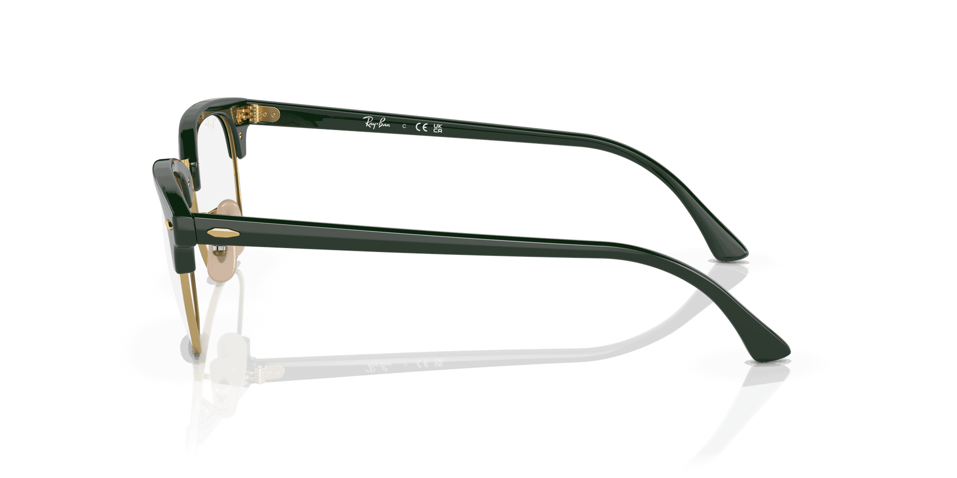 [Clear Lenses, Polished Green On Gold Frame]