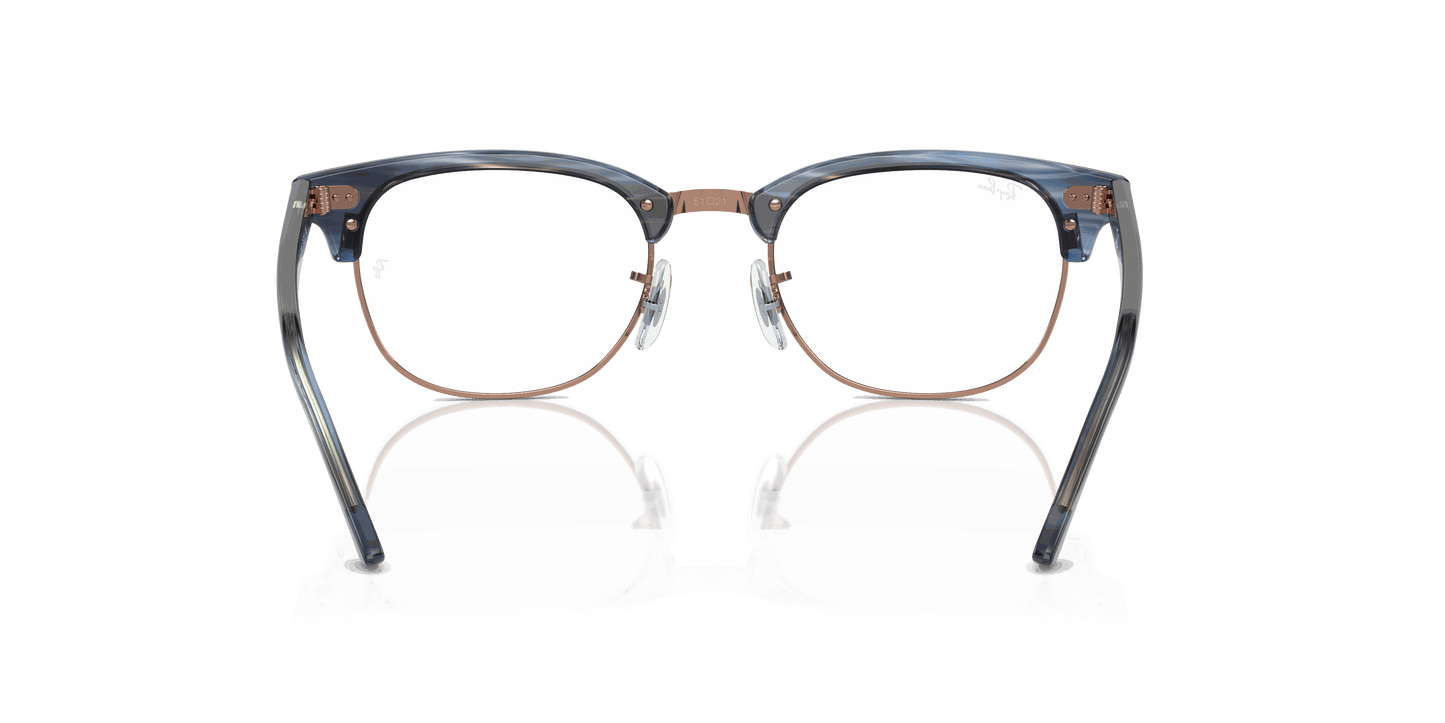 [Clear Lenses, Polished Striped Blue Frame]