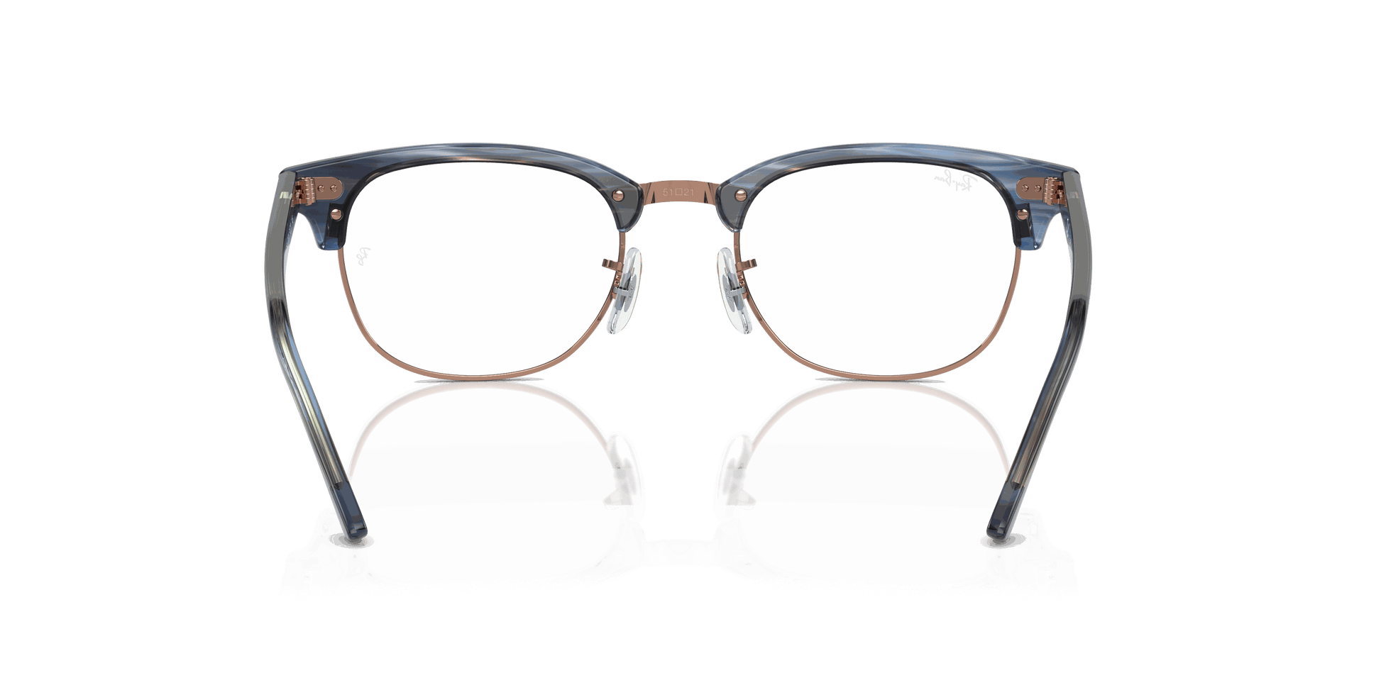 [Clear Lenses, Polished Striped Blue Frame]