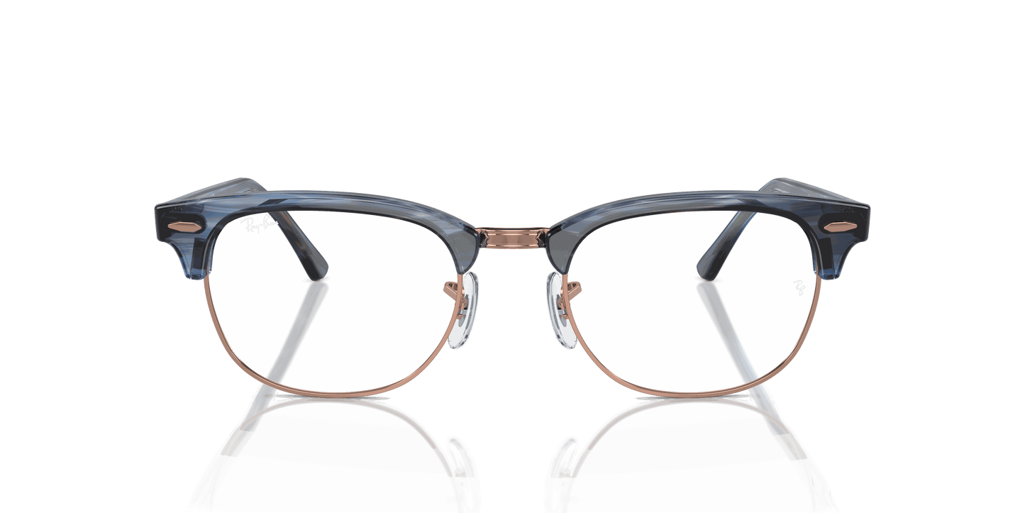 [Clear Lenses, Polished Striped Blue Frame]