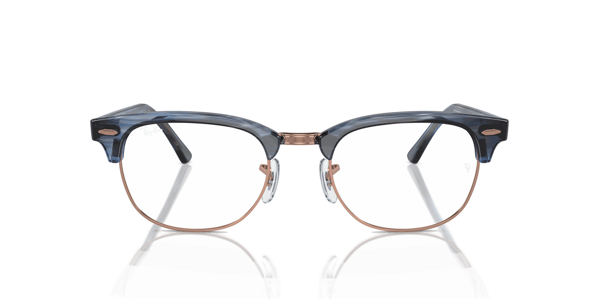 [Clear Lenses, Polished Striped Blue Frame]