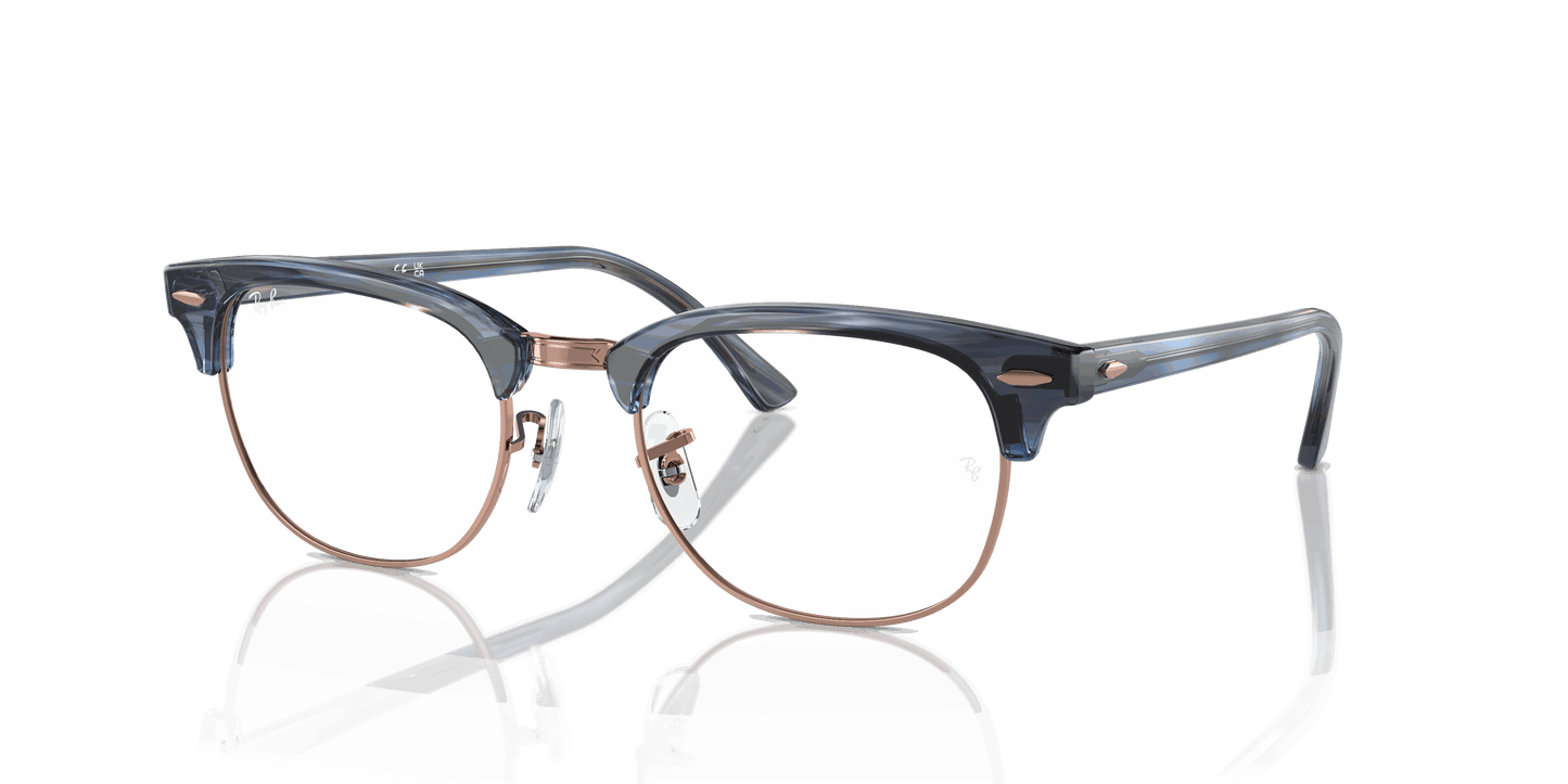 [Clear Lenses, Polished Striped Blue Frame]
