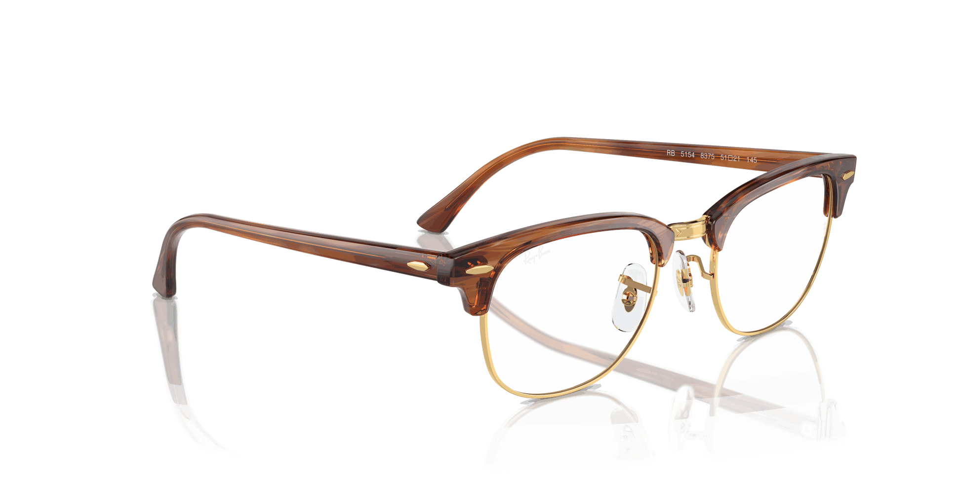 [Clear Lenses, Polished Striped Brown Frame]