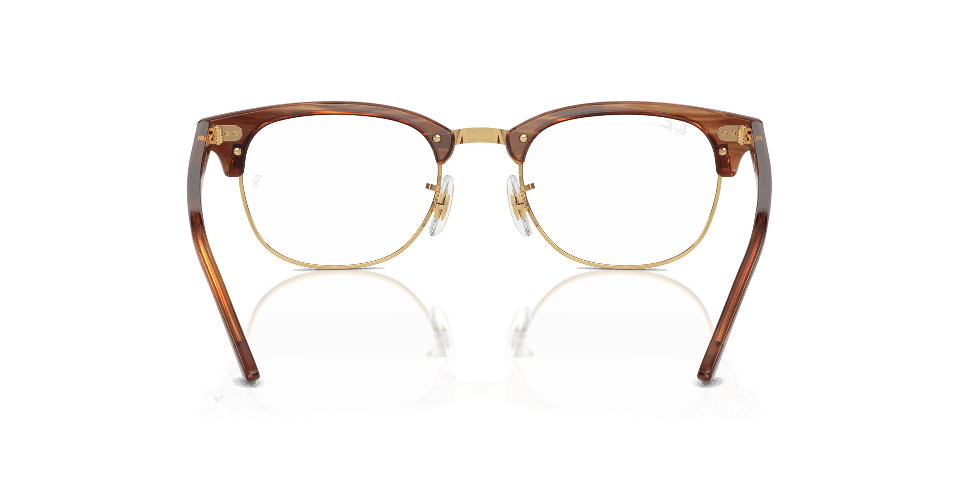 [Clear Lenses, Polished Striped Brown Frame]