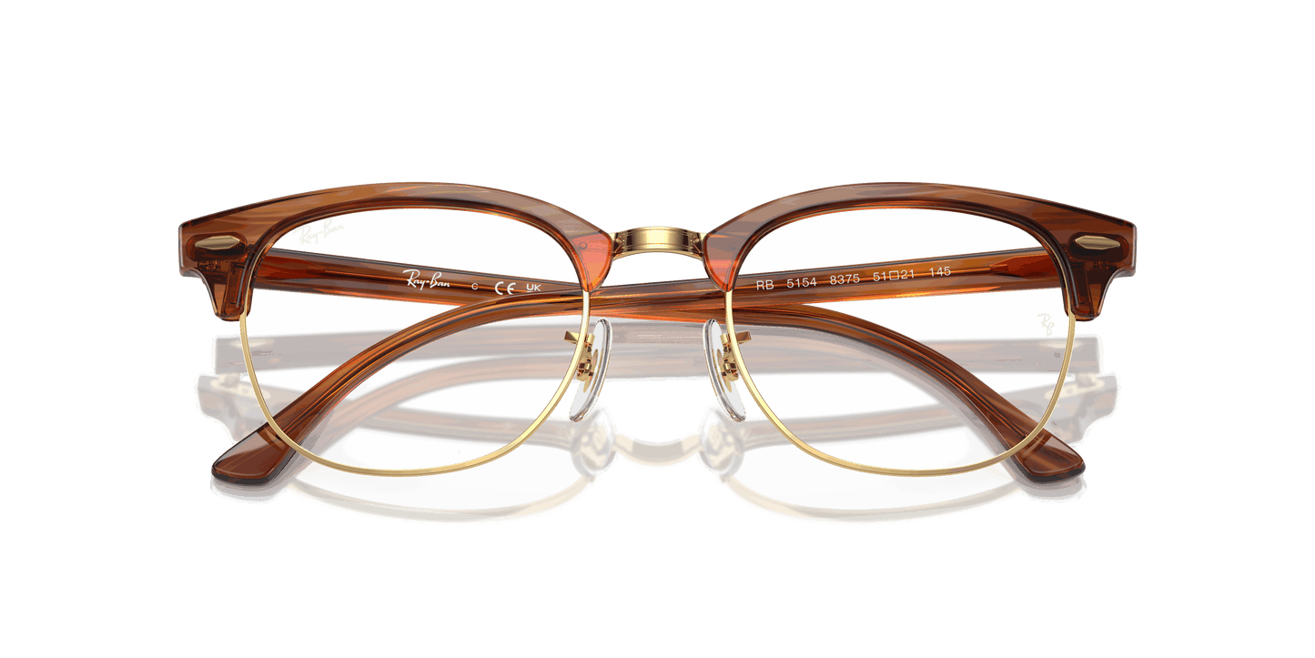 [Clear Lenses, Polished Striped Brown Frame]