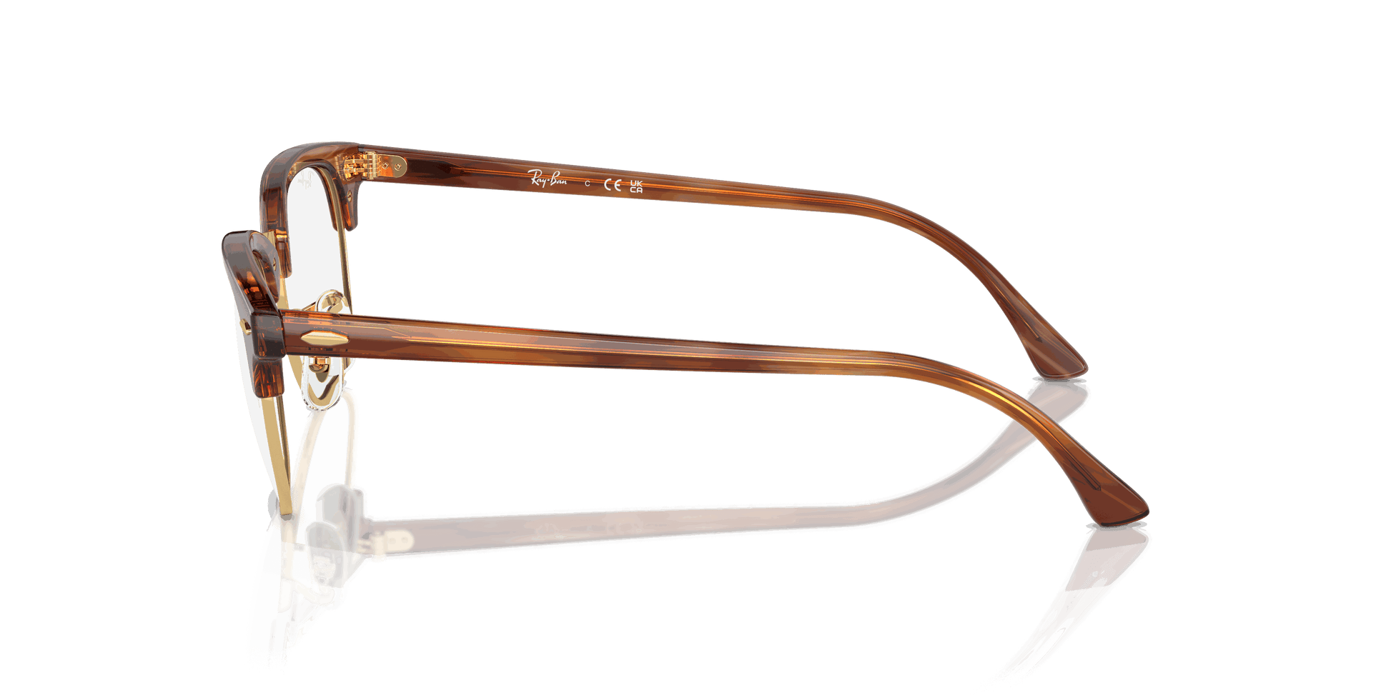 [Clear Lenses, Polished Striped Brown Frame]