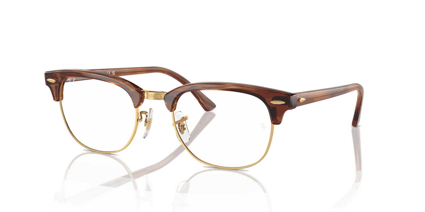 [Clear Lenses, Polished Striped Brown Frame]