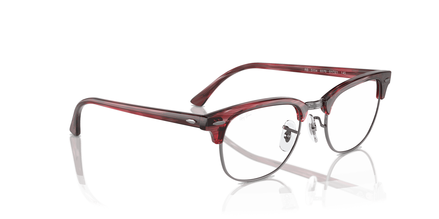 [Clear Lenses, Polished Striped Red Frame]
