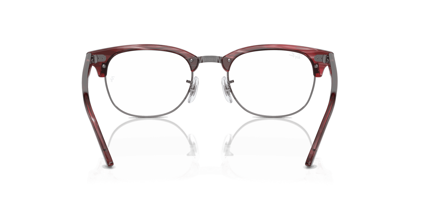 [Clear Lenses, Polished Striped Red Frame]