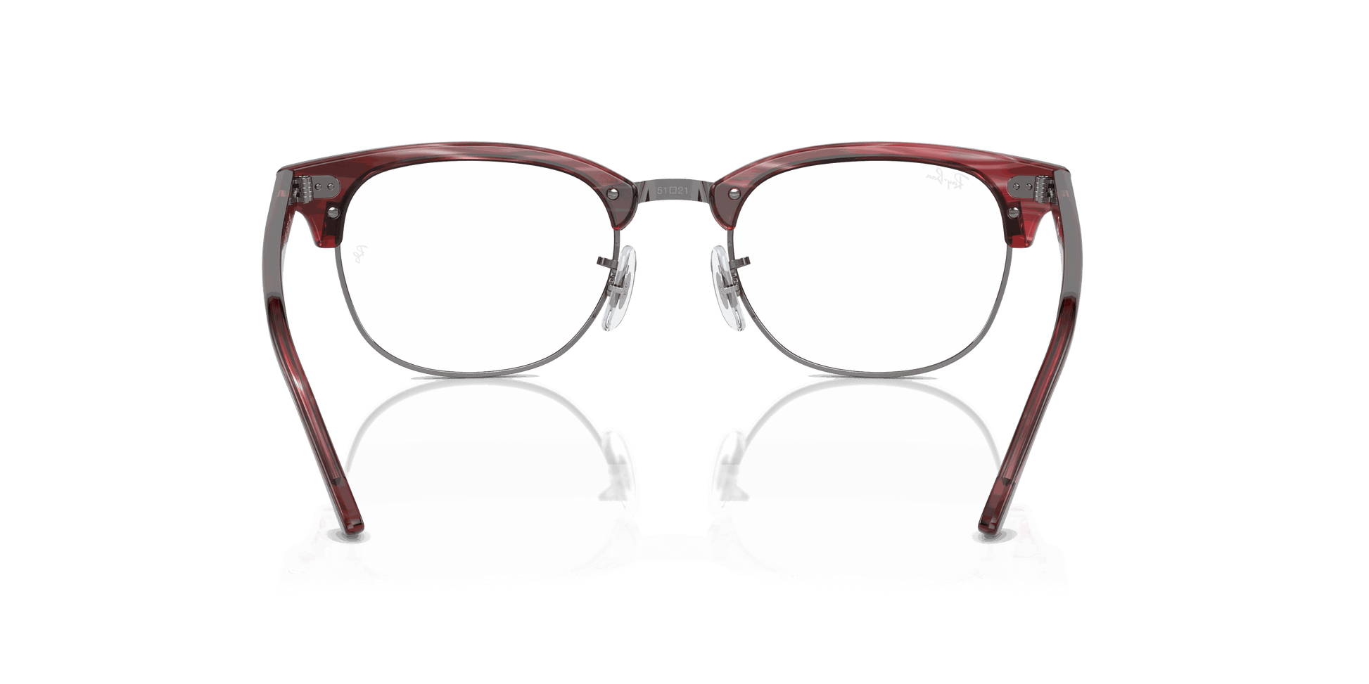 [Clear Lenses, Polished Striped Red Frame]