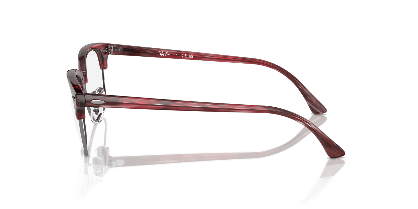 [Clear Lenses, Polished Striped Red Frame]