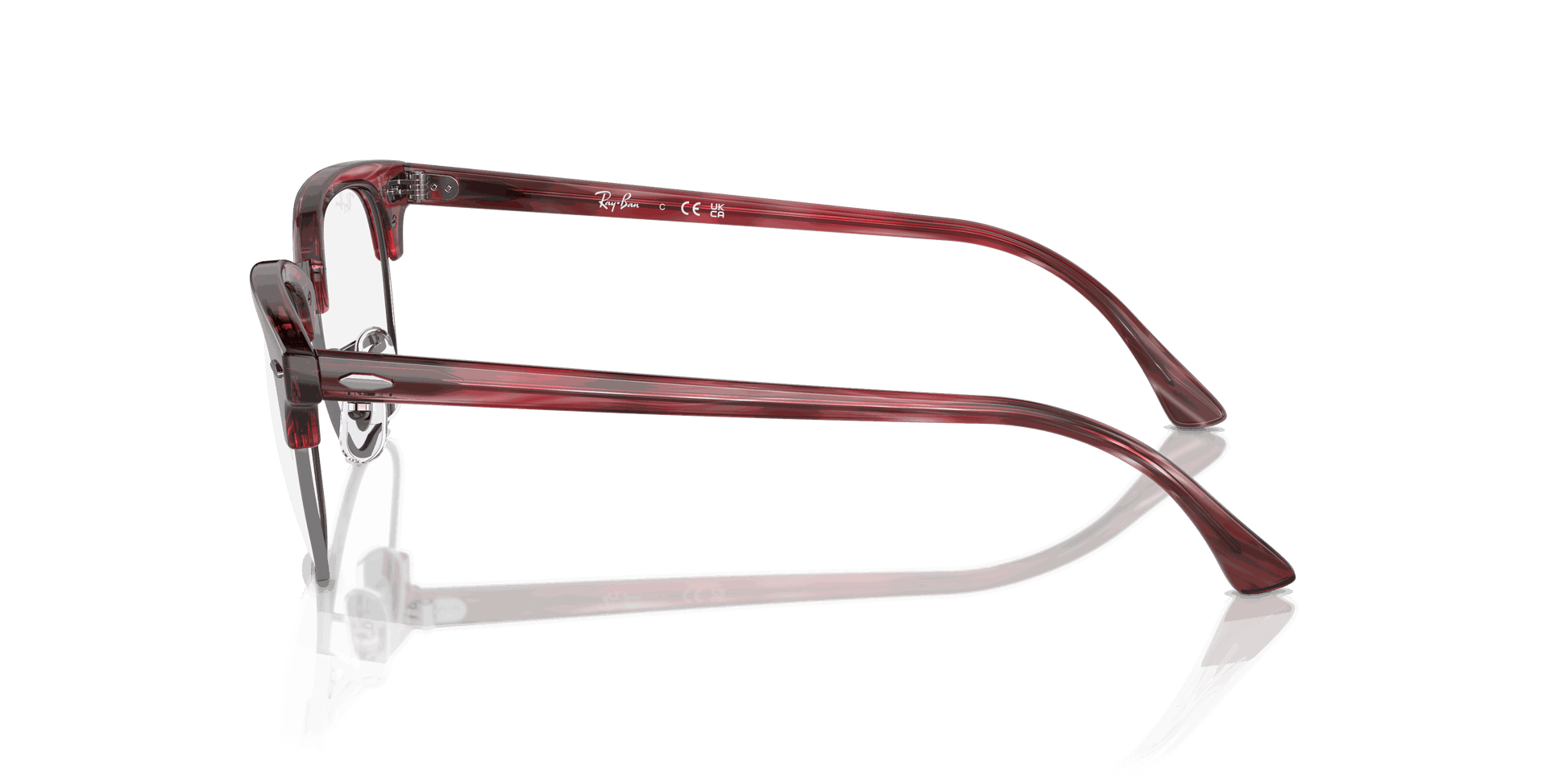 [Clear Lenses, Polished Striped Red Frame]