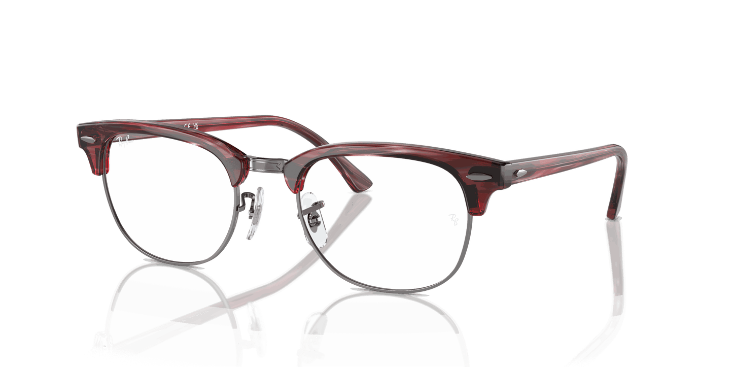[Clear Lenses, Polished Striped Red Frame]
