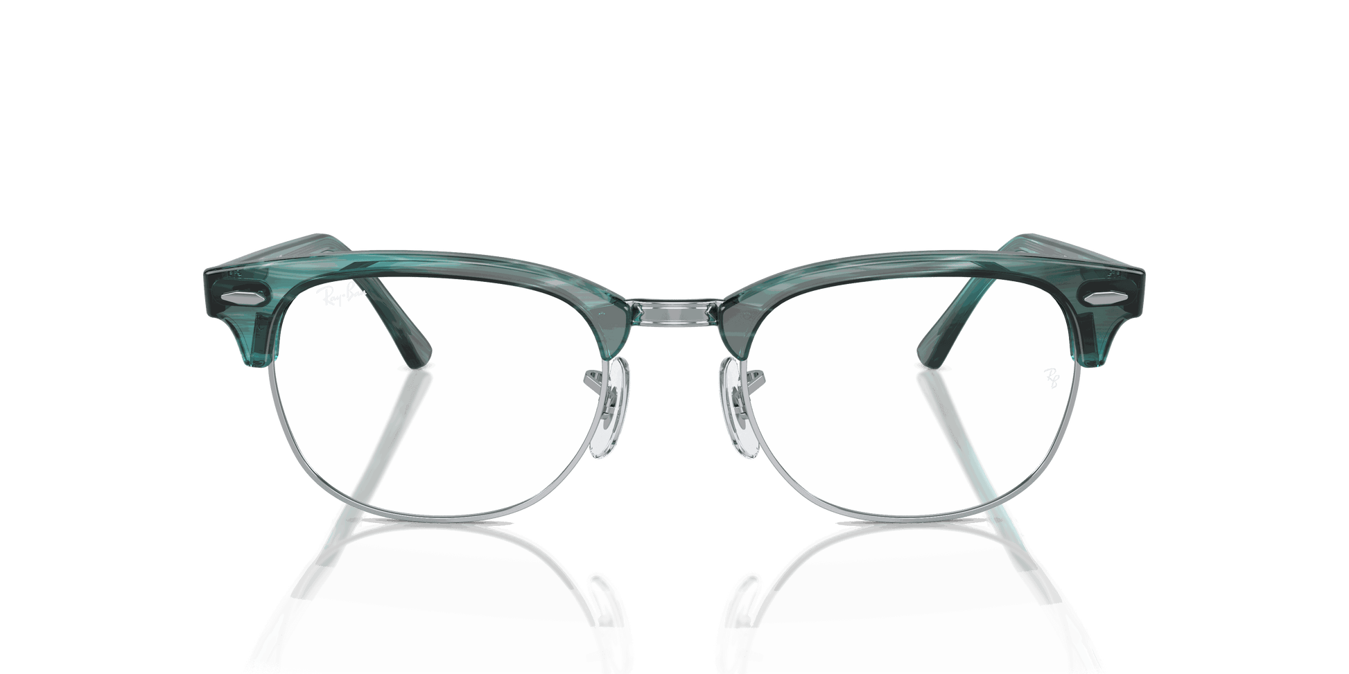 [Clear Lenses, Polished Striped Green Frame]
