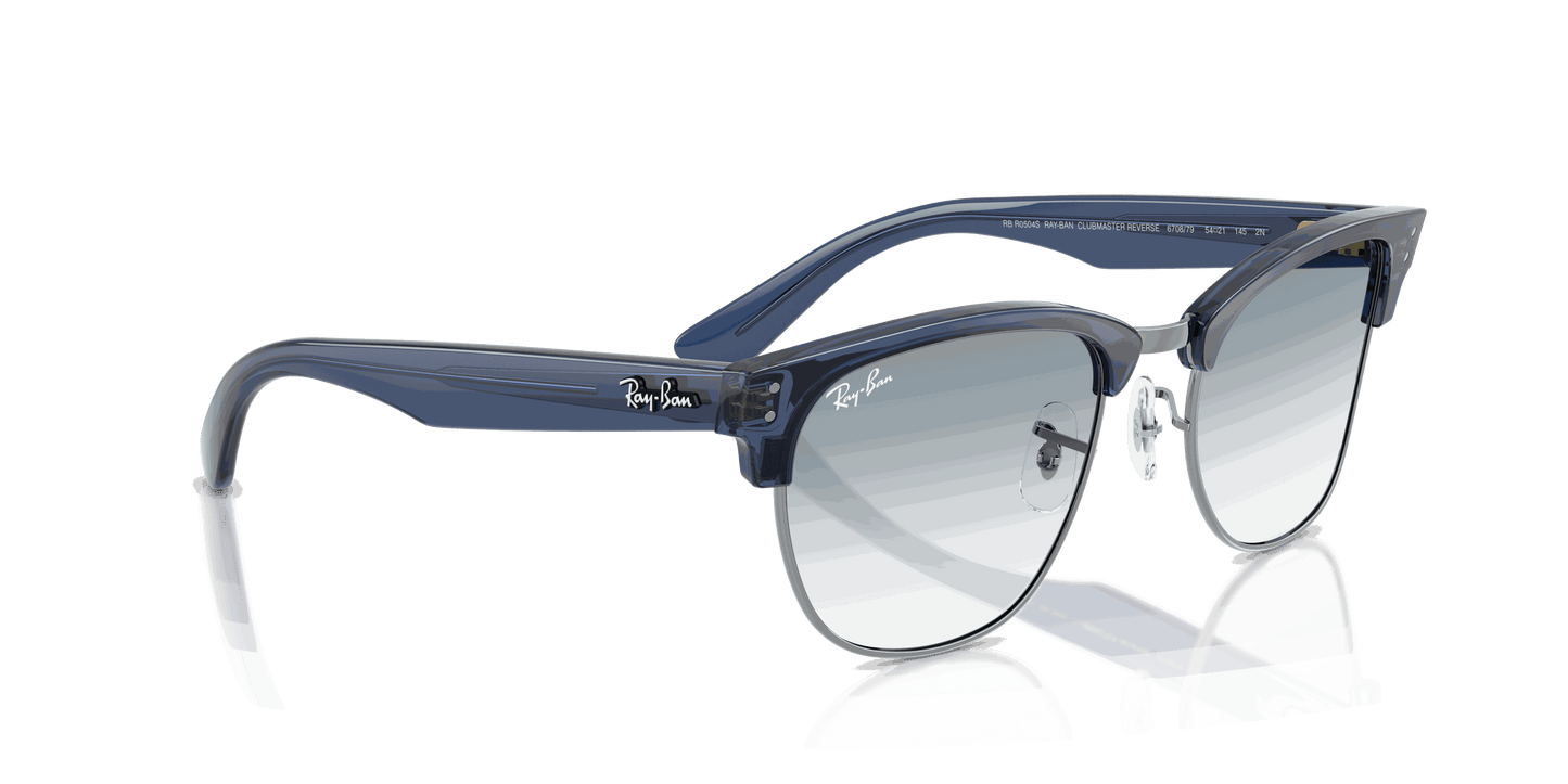 [Clear Gradient Blue Lenses, Polished Transparent Navy Blue On Gunmetal Frame]