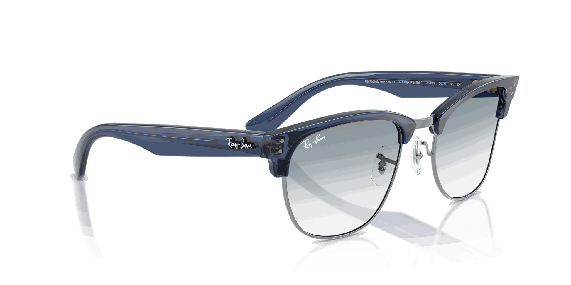 [Clear Gradient Blue Lenses, Polished Transparent Navy Blue On Gunmetal Frame]
