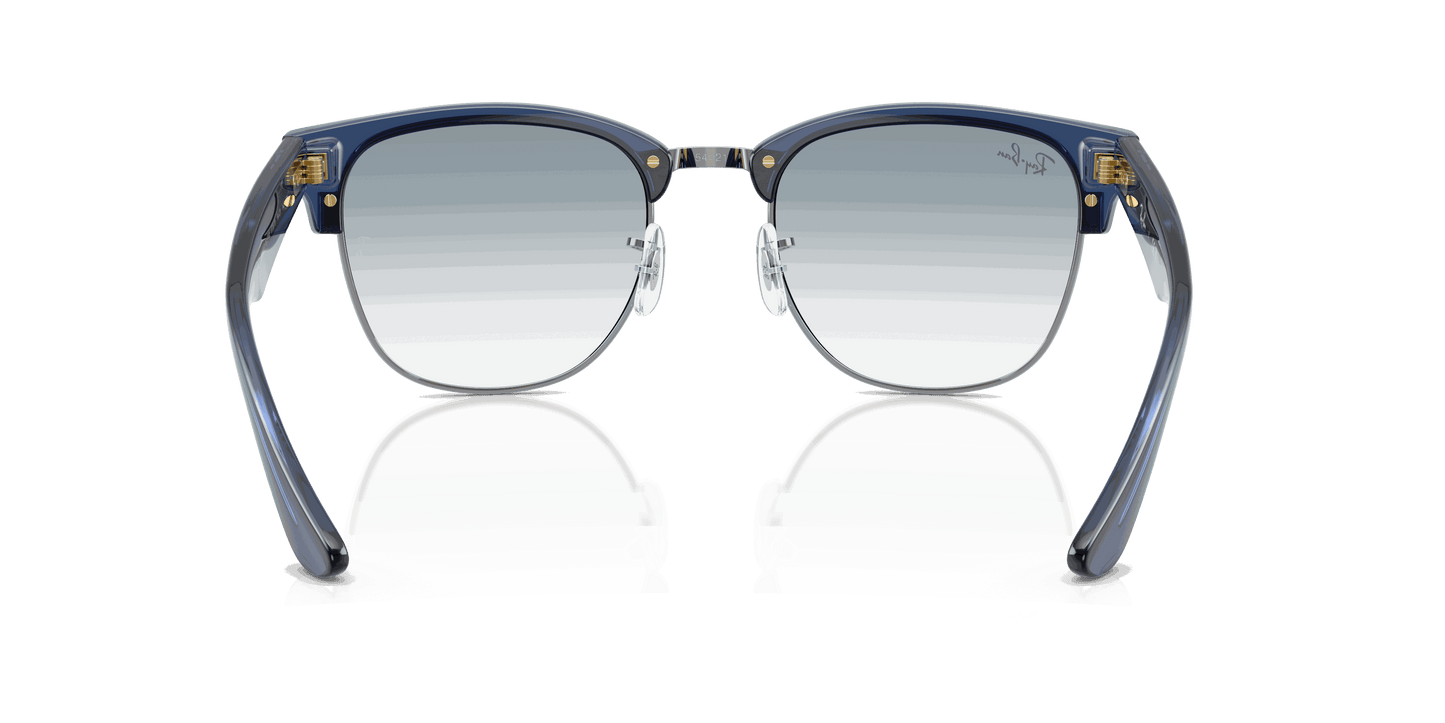 [Clear Gradient Blue Lenses, Polished Transparent Navy Blue On Gunmetal Frame]