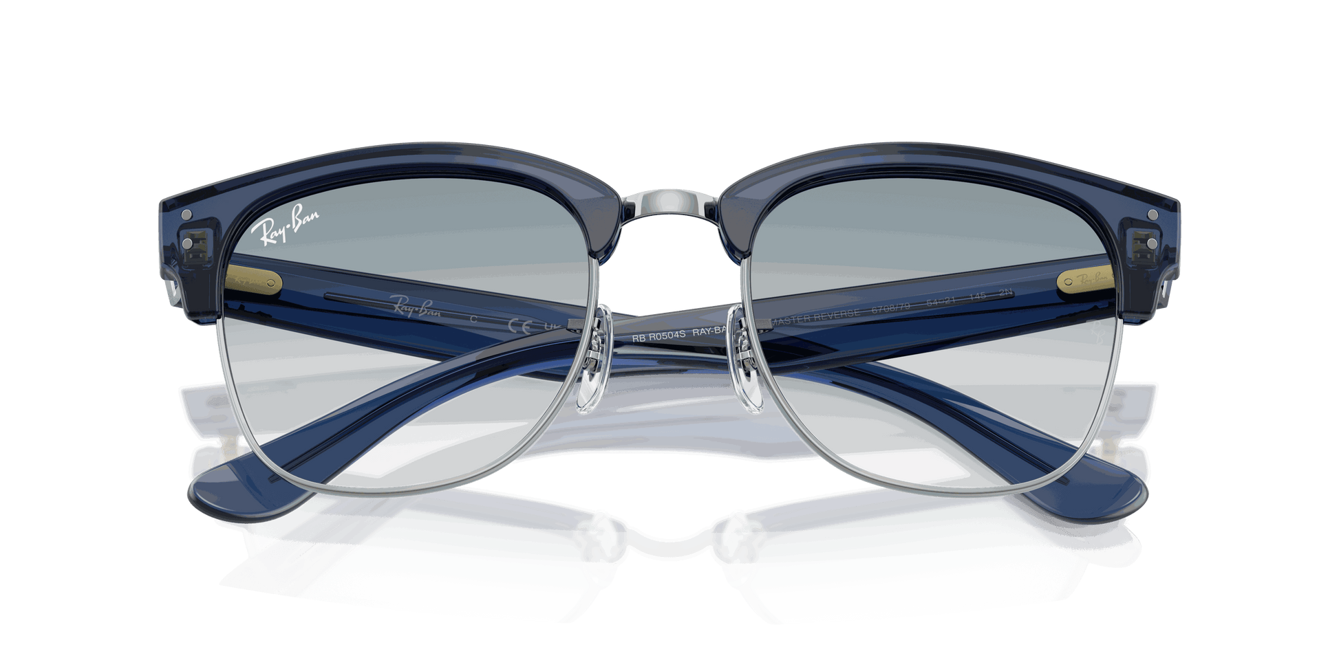[Clear Gradient Blue Lenses, Polished Transparent Navy Blue On Gunmetal Frame]