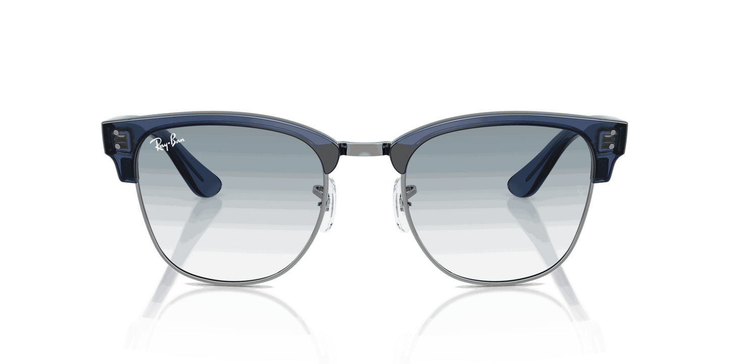 [Clear Gradient Blue Lenses, Polished Transparent Navy Blue On Gunmetal Frame]