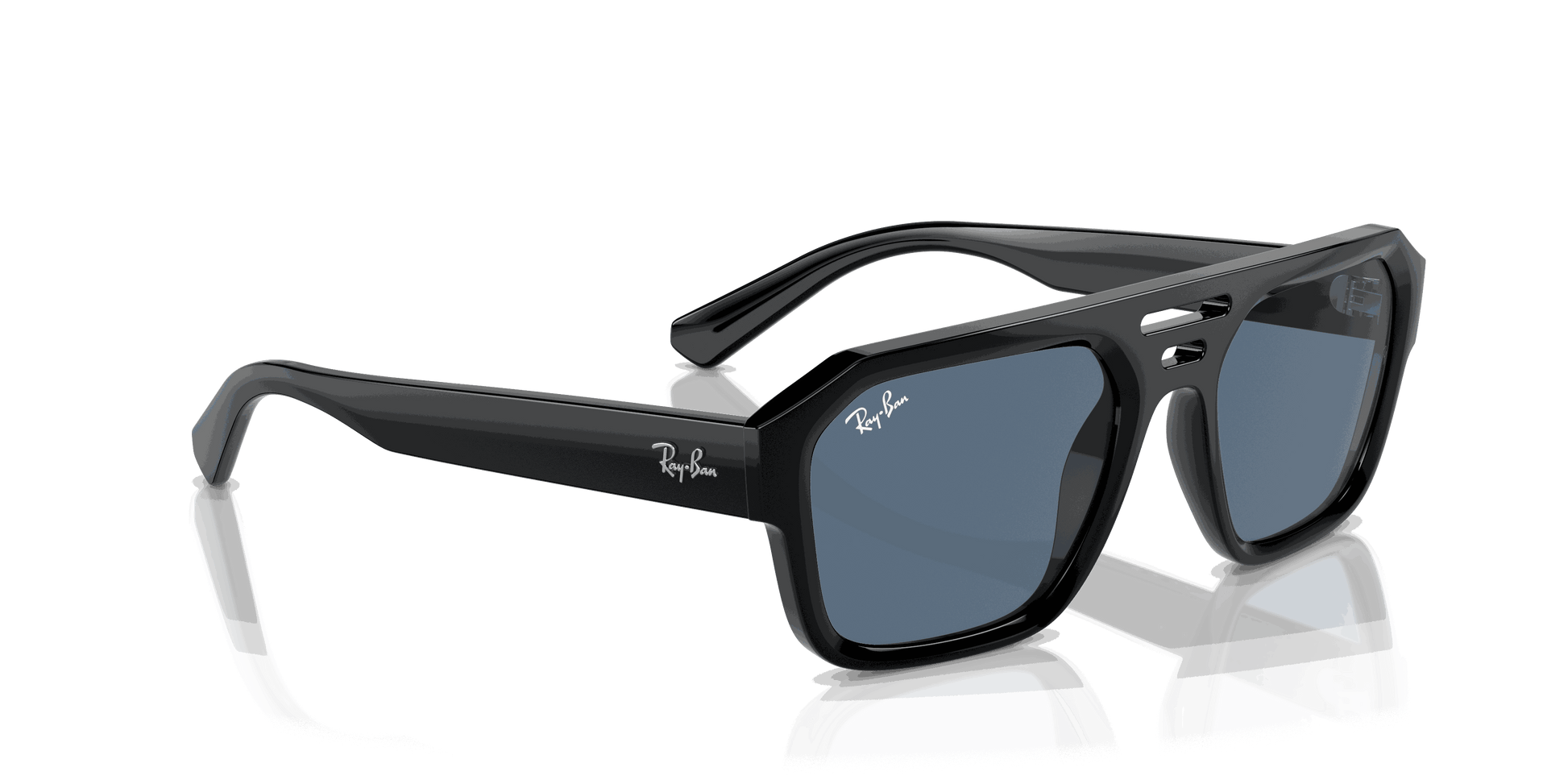 [Dark Blue Lenses, Polished Black Frame]