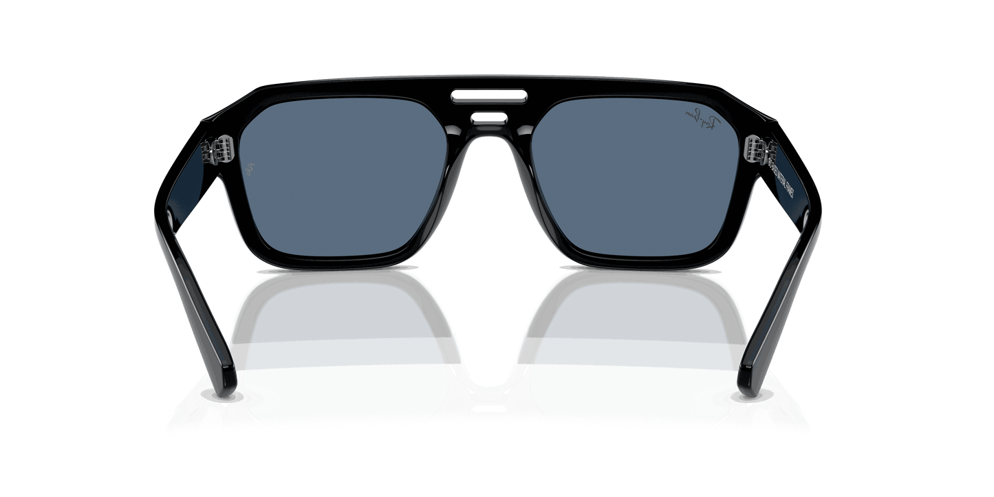[Dark Blue Lenses, Polished Black Frame]