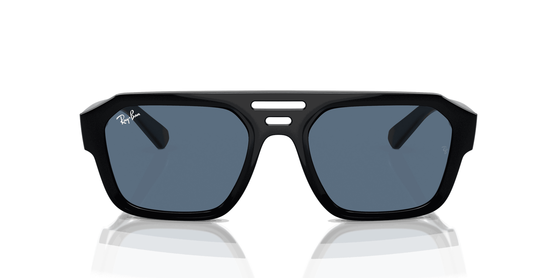 [Dark Blue Lenses, Polished Black Frame]