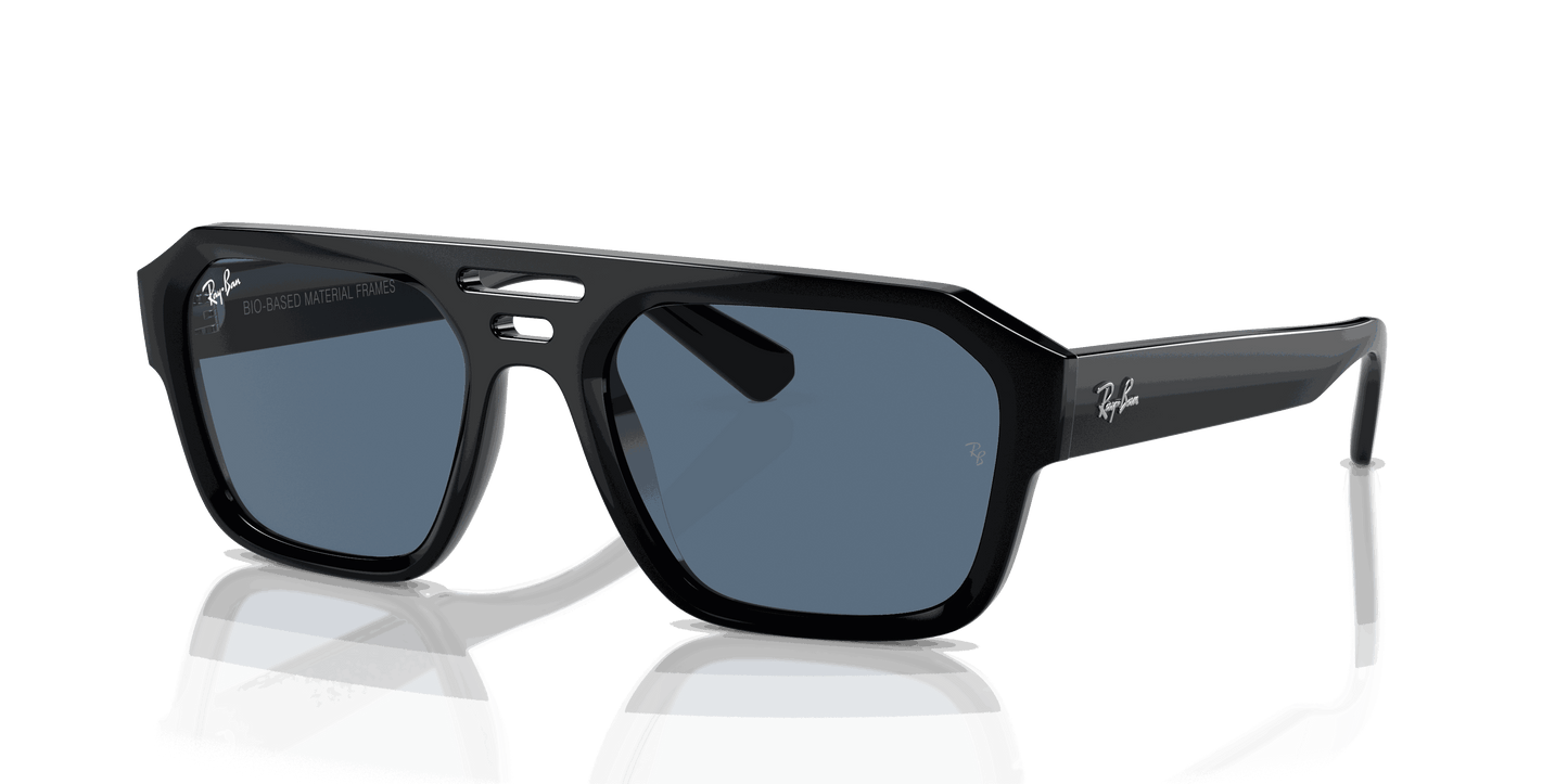[Dark Blue Lenses, Polished Black Frame]