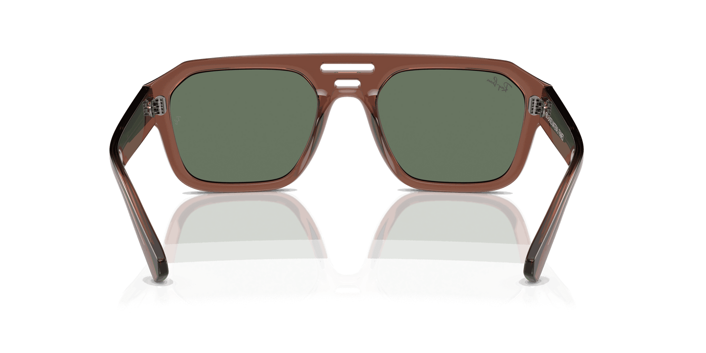 [Dark Green Lenses, Polished Transparent Brown Frame]