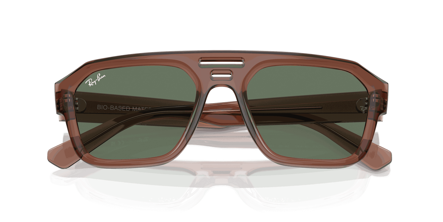 [Dark Green Lenses, Polished Transparent Brown Frame]