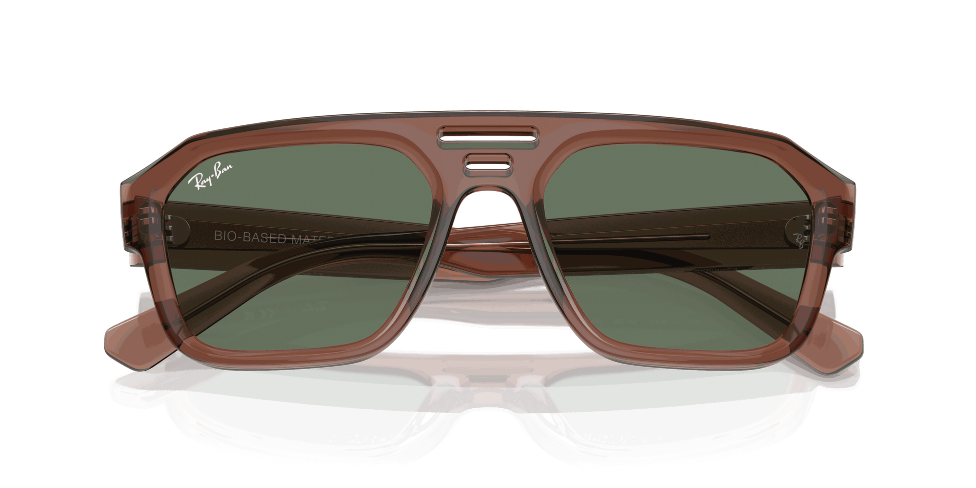 [Dark Green Lenses, Polished Transparent Brown Frame]