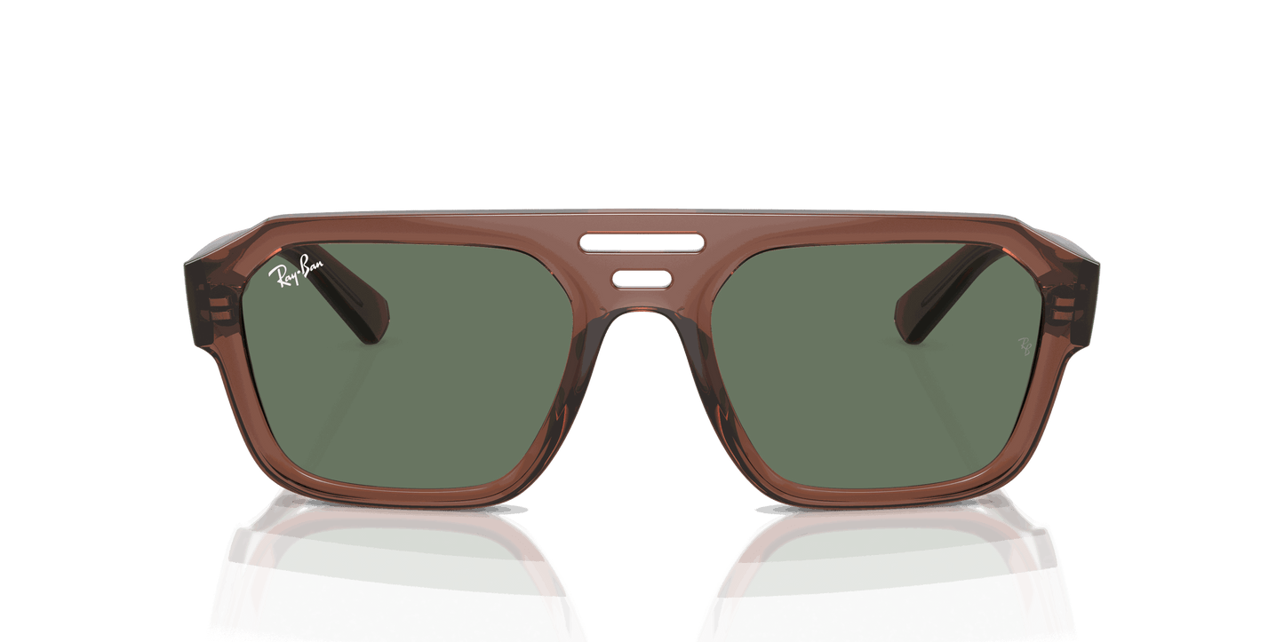 [Dark Green Lenses, Polished Transparent Brown Frame]
