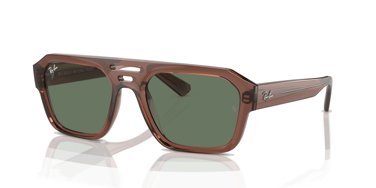 [Dark Green Lenses, Polished Transparent Brown Frame]