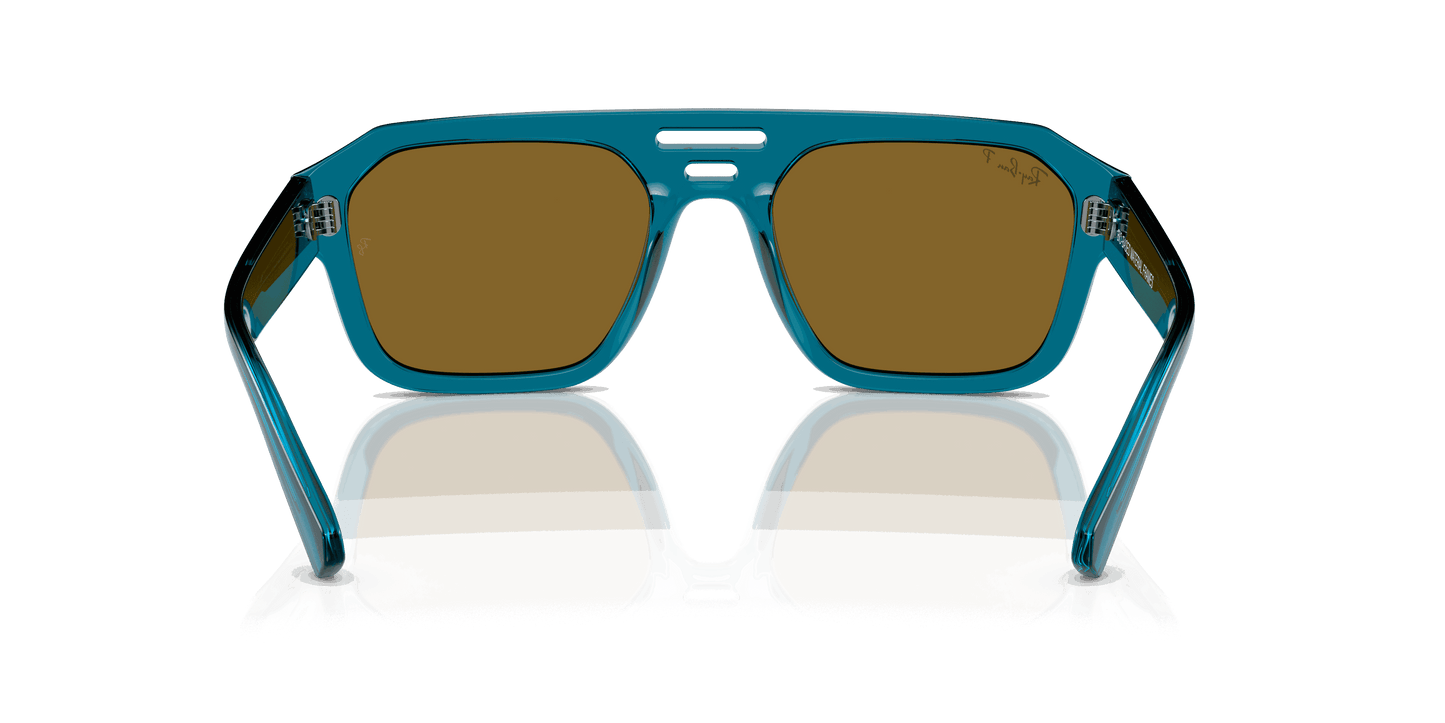 [Dark Brown Lenses, Polished Transparent Light Blue Frame]