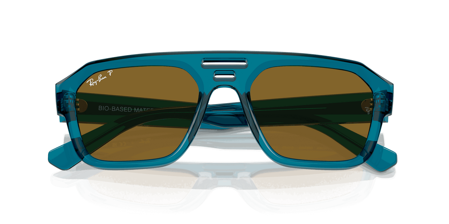 [Dark Brown Lenses, Polished Transparent Light Blue Frame]