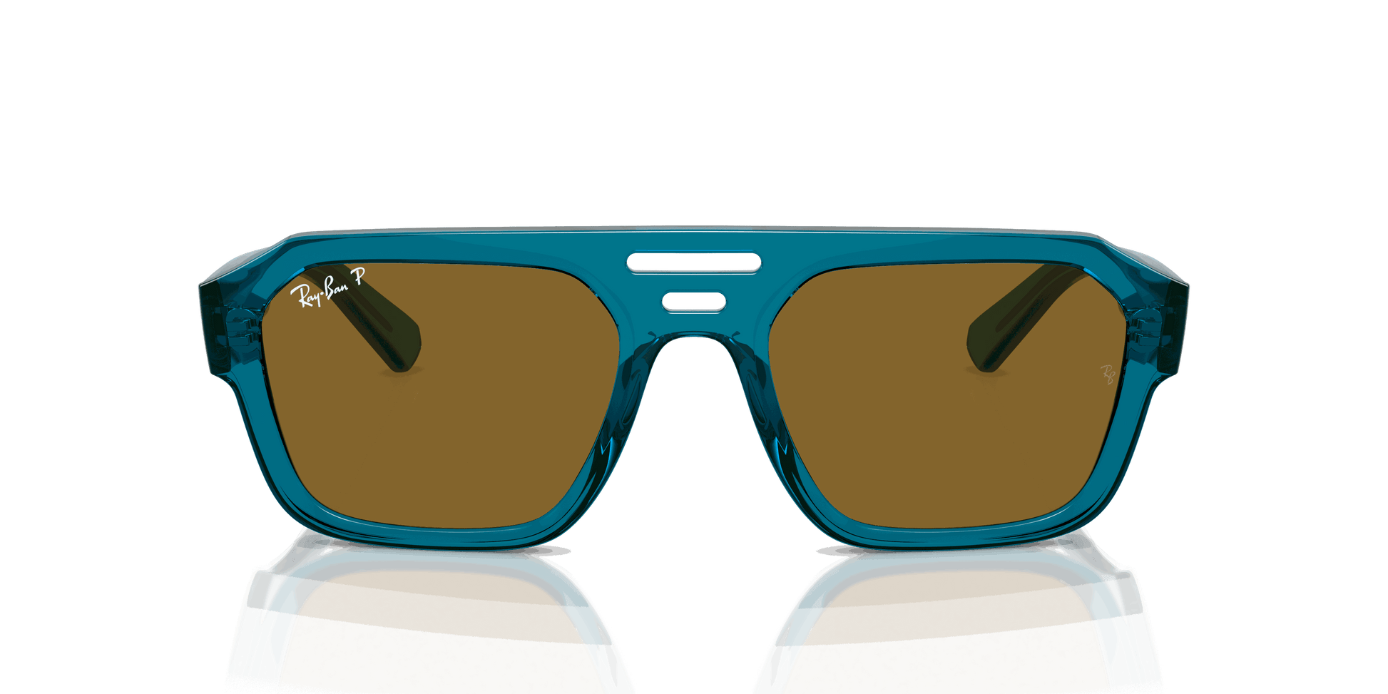 [Dark Brown Lenses, Polished Transparent Light Blue Frame]