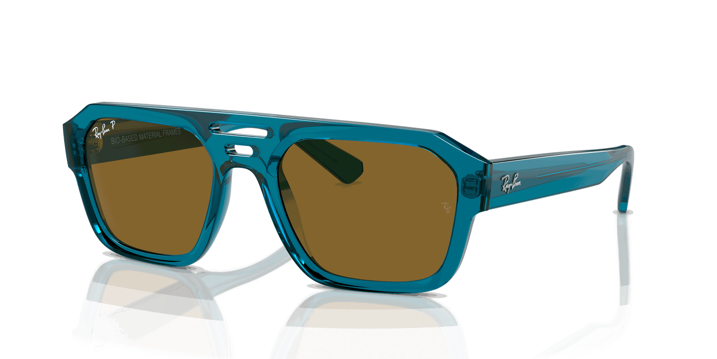 [Dark Brown Lenses, Polished Transparent Light Blue Frame]