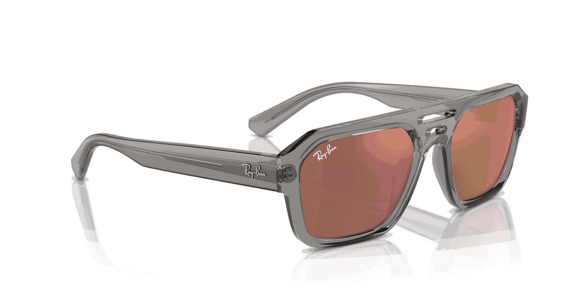 [Dark Violet/Red Lenses, Polished Transparent Grey Frame]