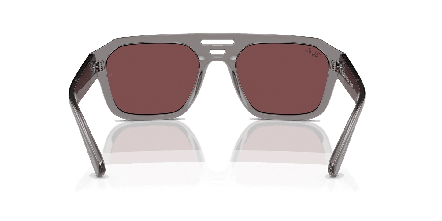 [Dark Violet/Red Lenses, Polished Transparent Grey Frame]