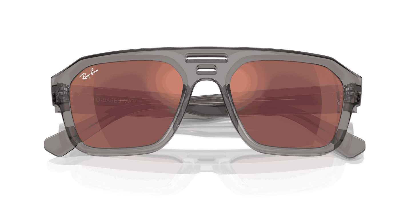 [Dark Violet/Red Lenses, Polished Transparent Grey Frame]