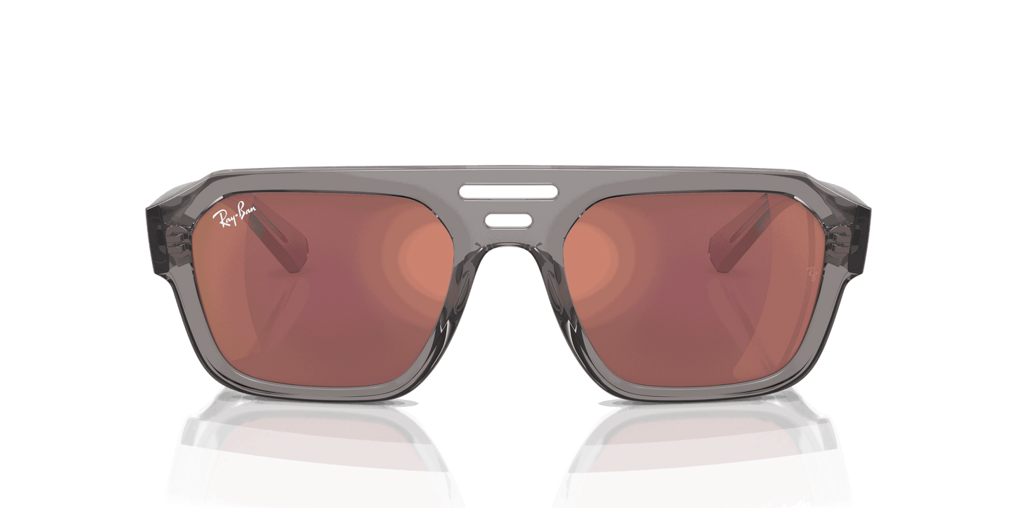 [Dark Violet/Red Lenses, Polished Transparent Grey Frame]