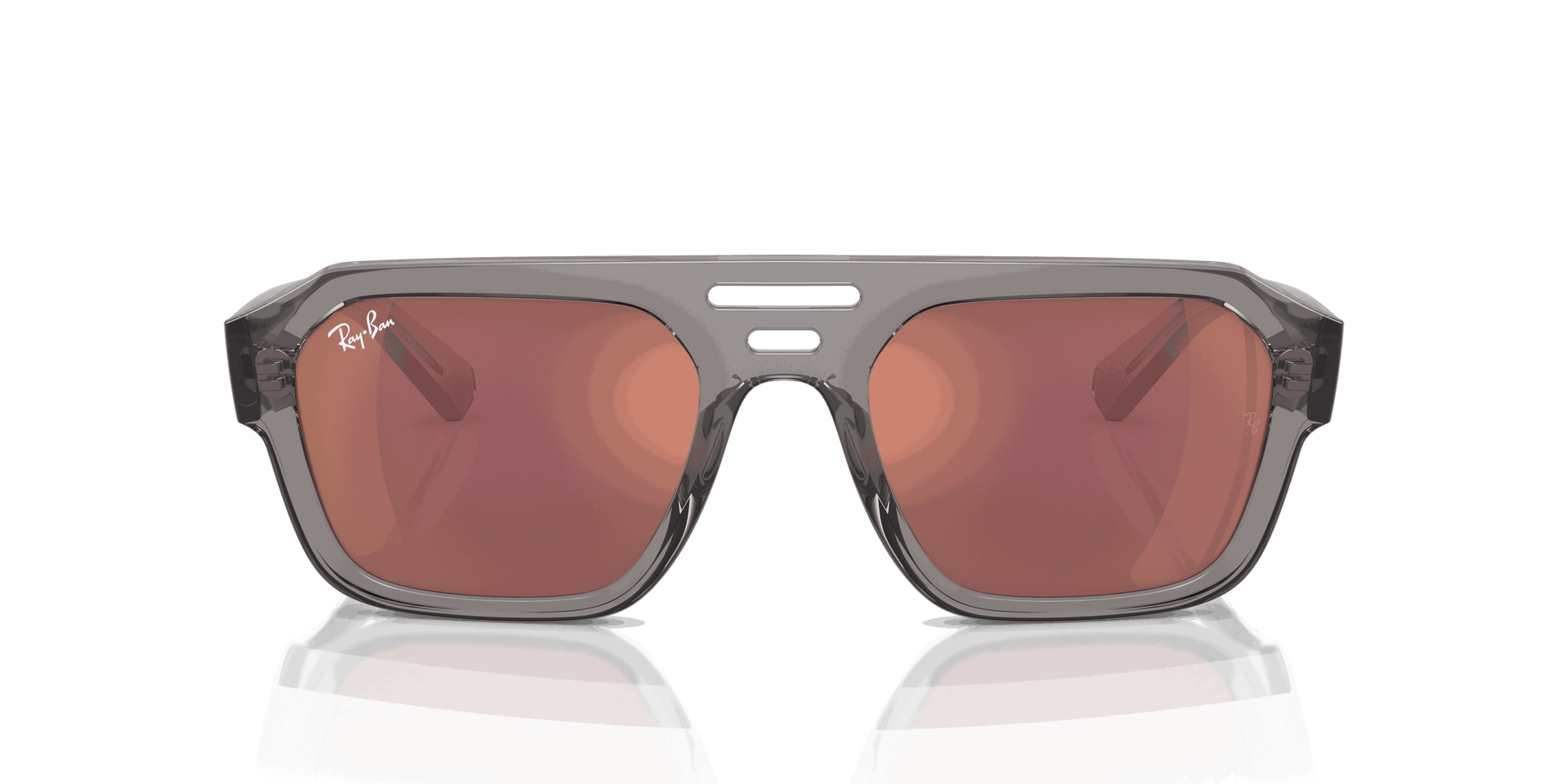 [Dark Violet/Red Lenses, Polished Transparent Grey Frame]
