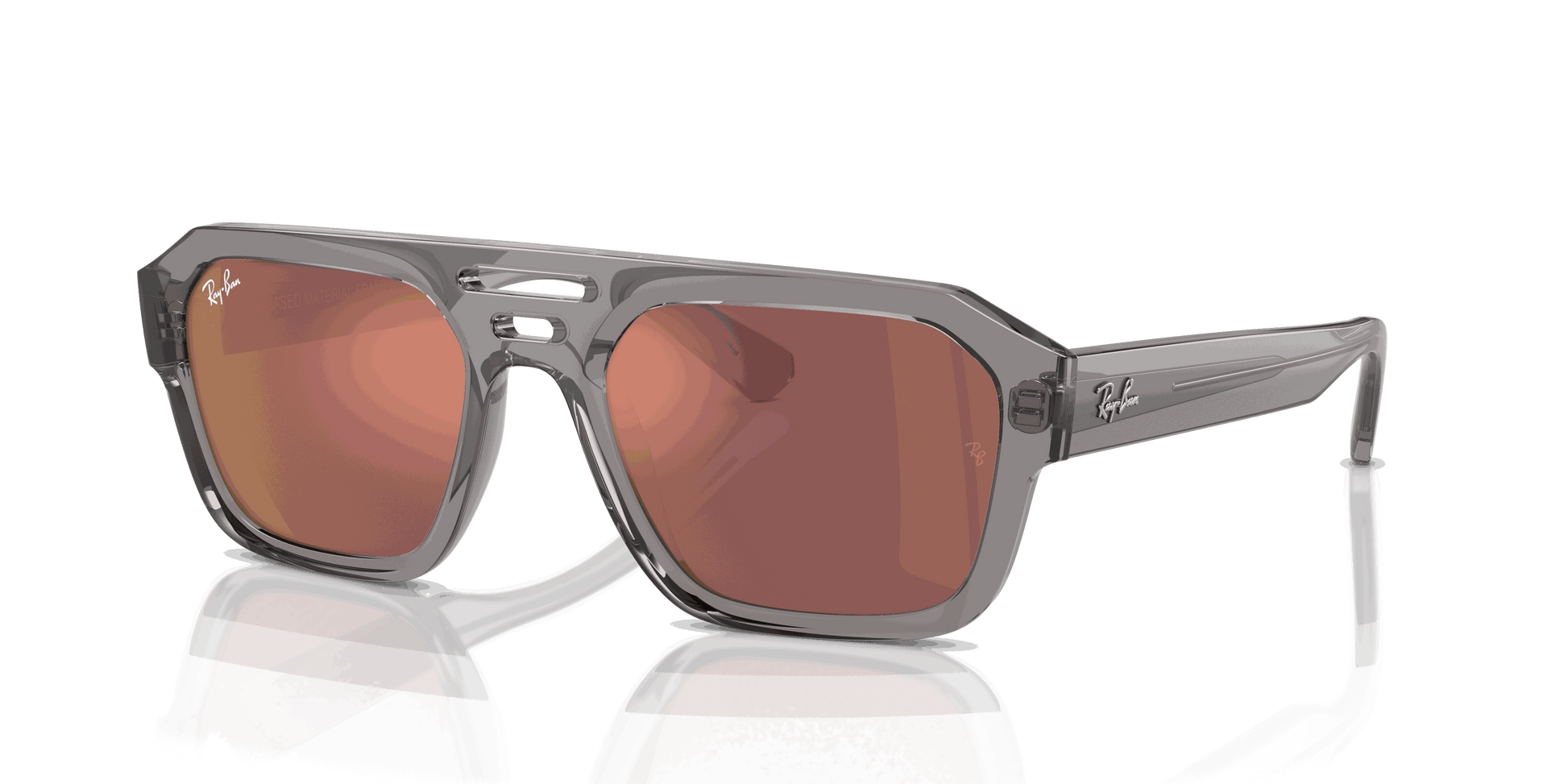 [Dark Violet/Red Lenses, Polished Transparent Grey Frame]