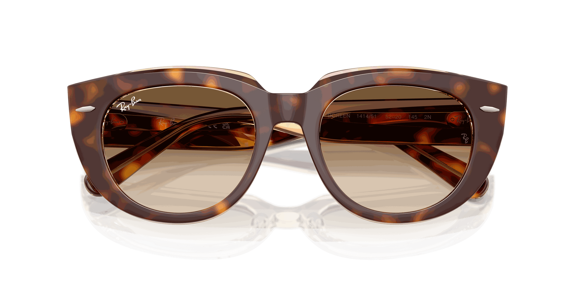 [Clear Gradient Brown Lenses, Polished Light Havana On Transparent Multicolor Frame]