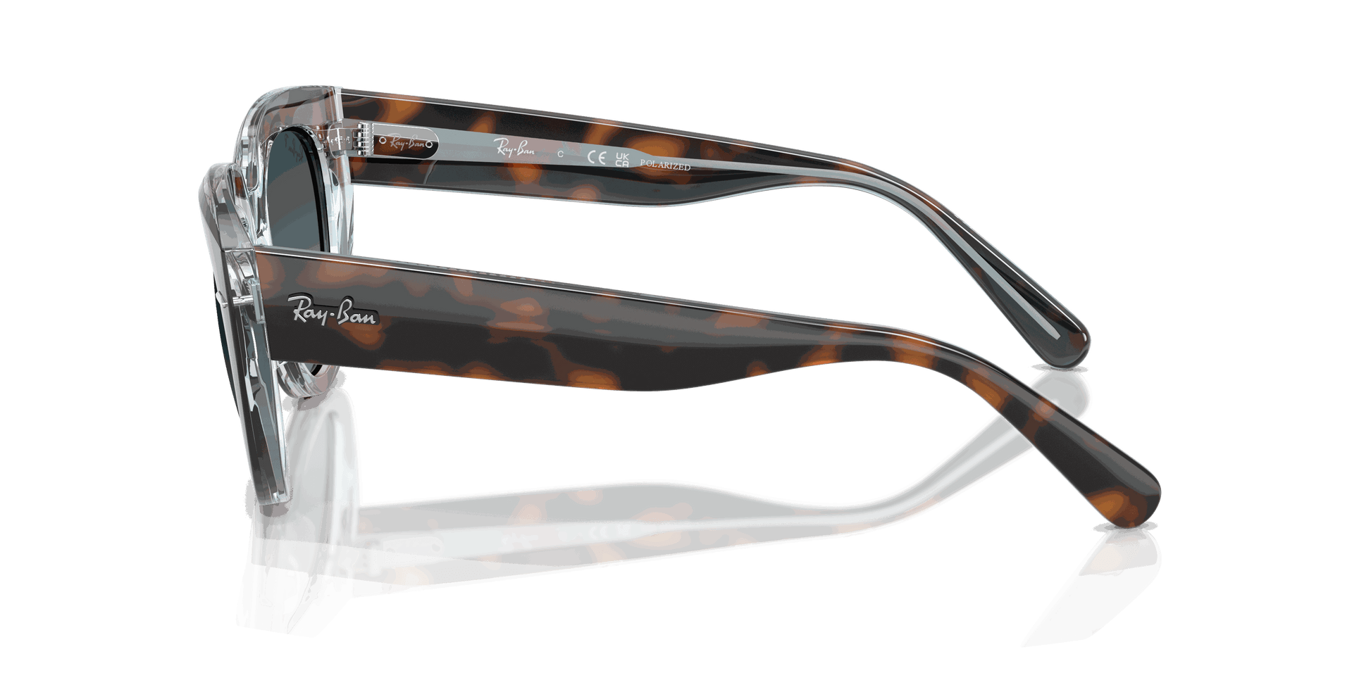 [Blue Gradient Polar Lenses, Polished Dark Havana On Transparent Multicolor Frame]